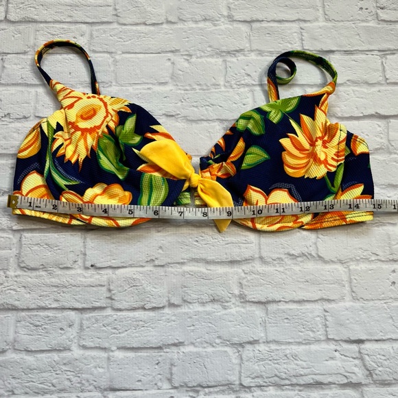 Sassafras Blue Yellow Orange Flowers Floral Vintage Bikini Size 12 / 14 Small - Picture 13 of 13